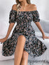 ruffled-hem-floral-puff-sleeve-dress OhSoStyled at Sophia's Style-5